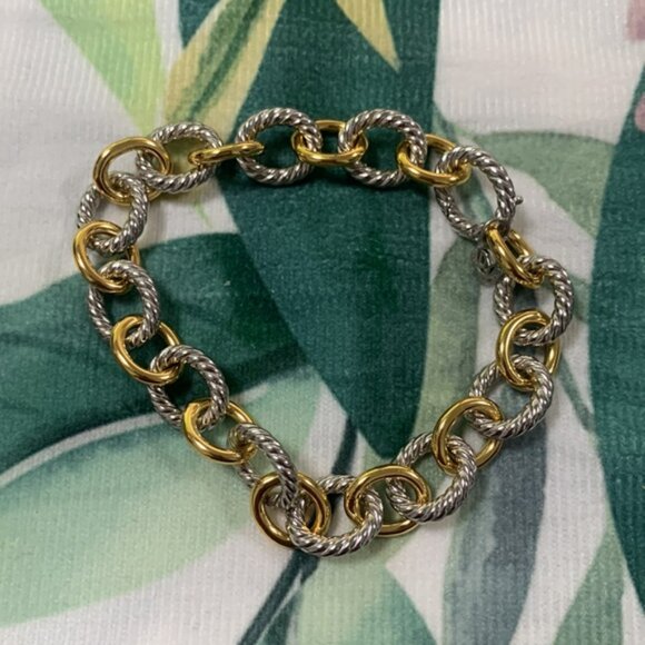 David Yurman DY Madison Chain Bracelet in Silver, 11mm  David Yurman Gold and Silver Chain Bracelet